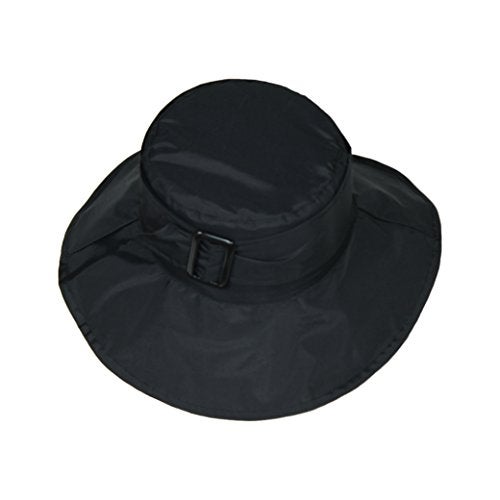 FLH Black Packable Bucket Rain Hat w/ Buckle, 3.5 inch Wide Brim - Image 4