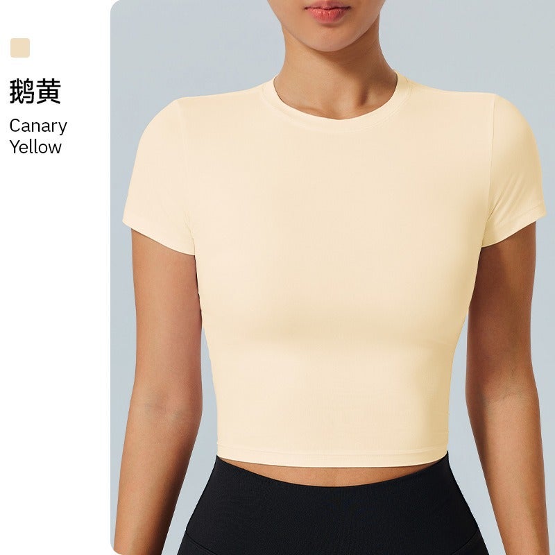 Fu Yao Women's Quick-Dry Fitted Yoga T-Shirt Short Sleeve for Running & Fitness - Image 1