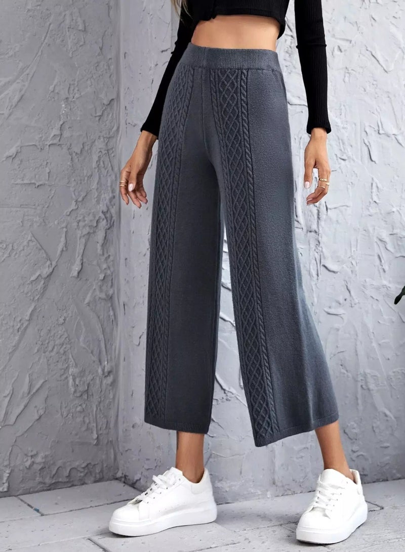 Cable Knit Wide Leg Pants - Image 3