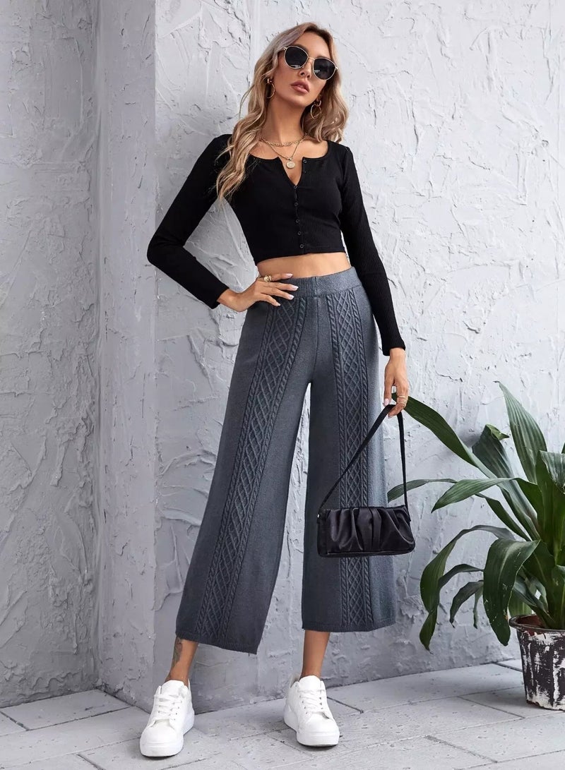 Cable Knit Wide Leg Pants - Image 4