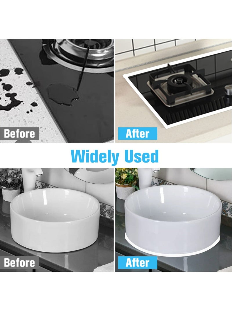 Gap Tape, 2 Rolls Stripping Door Seal Strip Insulation Tape Roll, Mildewproof Waterproof, for Home Indoor Ceiling Stove Sink Tile Edge Wall Corner Baseboard Bathroom Kitchen Floor - Image 5