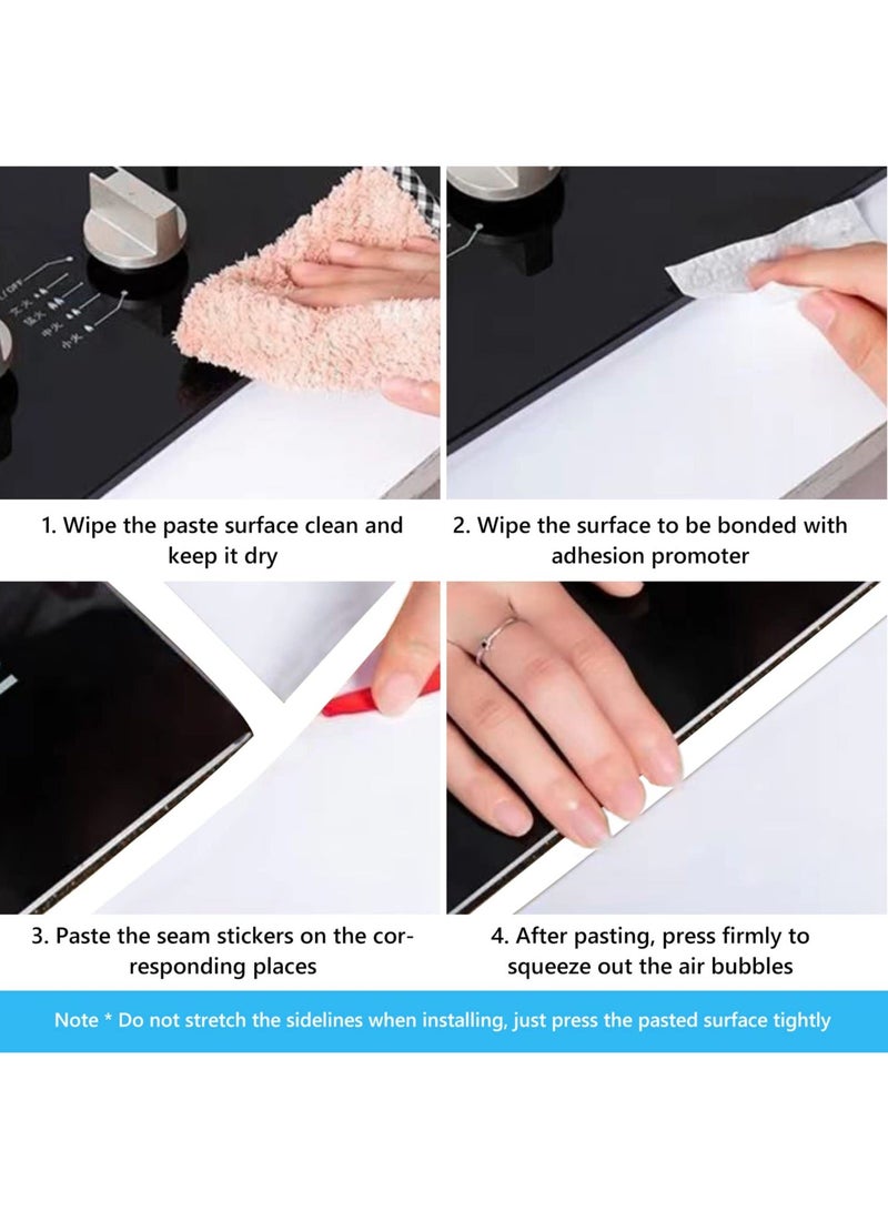 Gap Tape, 2 Rolls Stripping Door Seal Strip Insulation Tape Roll, Mildewproof Waterproof, for Home Indoor Ceiling Stove Sink Tile Edge Wall Corner Baseboard Bathroom Kitchen Floor - Image 2