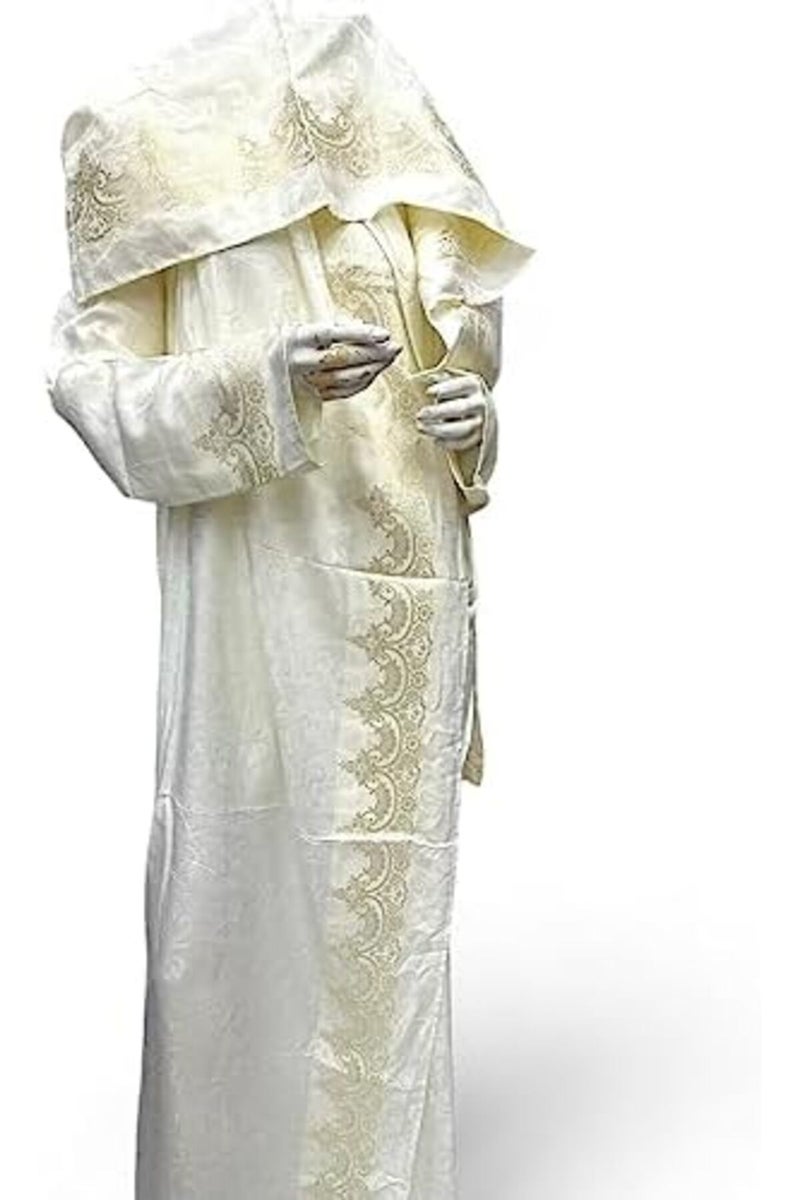 Turkish velvet prayer mat with a smart eagle design and prayer dress, a gift for Umrah, embroidered - Image 3