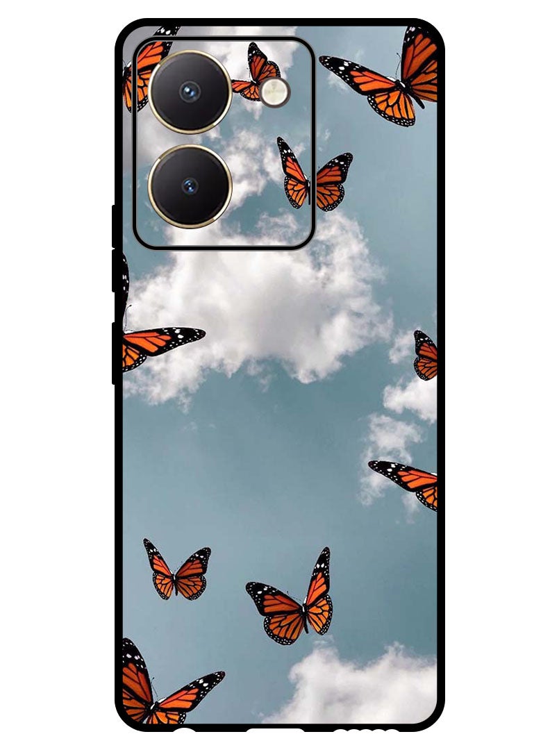 Theodor Protective Case Anti Scratch Shock Proof Bumper Cover For Vivo Y27s Butterfies - Image 1