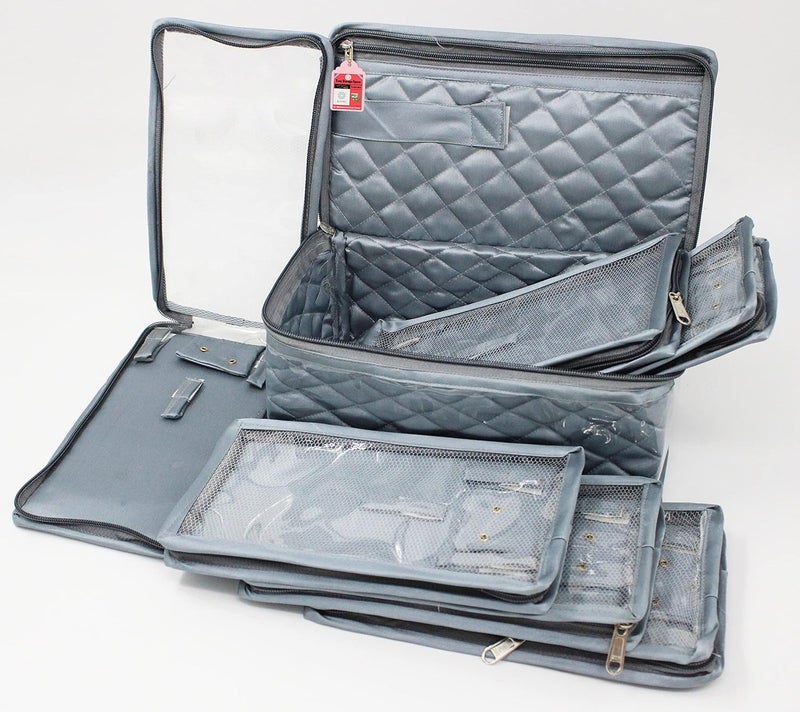 Luces Satin Makeup Jewellery Organizer Locker Box Set for Women and Girls for Necklaces Earring Ring Chains Case Cosmetic Travel Storage Gift Bag - Image 1