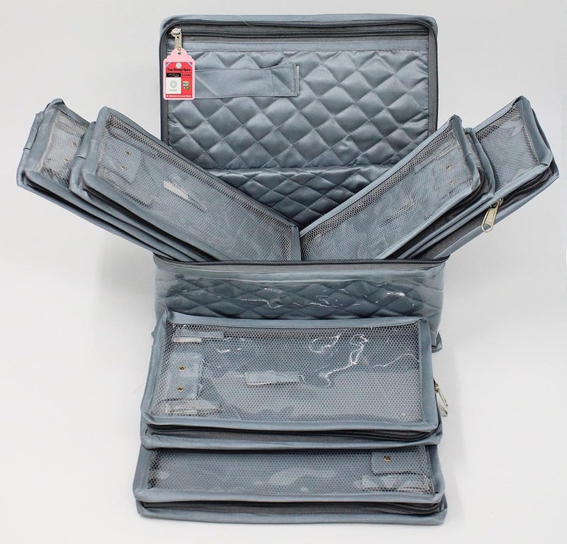 Luces Satin Makeup Jewellery Organizer Locker Box Set for Women and Girls for Necklaces Earring Ring Chains Case Cosmetic Travel Storage Gift Bag - Image 4