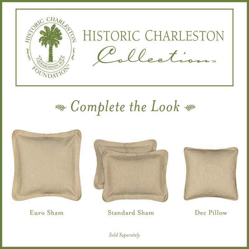 Historic Charleston King Charles Modern Farmhouse Floral Matelasse Decorative Pillowcase, 100% Cotton Breathable Bedding, King Sham (20" x 36"), Sage - Image 5
