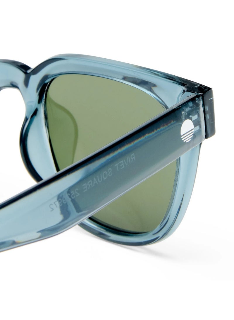 Solarized RIVET SQUARE Sunglasses in STEEL BLUE – Modern Square Frame UV400 Shades, ightweight Stylish Eyewear with Vintage Rivet Detail, Dailywear Sunglasses - Image 3