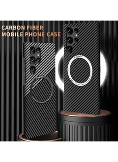 Magsafe Case Compatible with Samsung Galaxy S23 Ultra, Carbon Fiber Texture MagSafe, Ultra Thin Military Grade Drop Protection Borderless Rigid Phone Protective  - Image 2