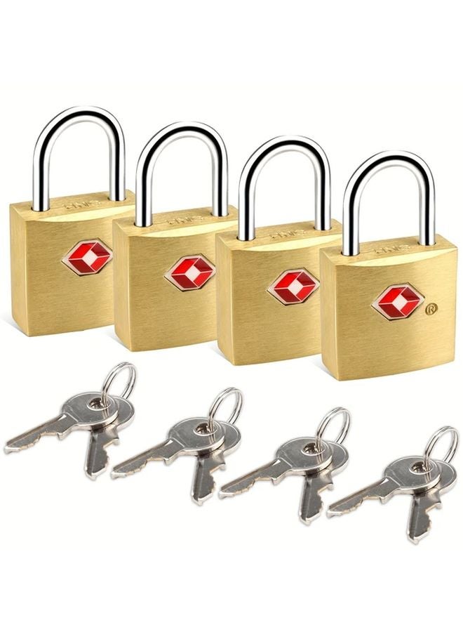 4pcs Yellow TSA Approved Travel Luggage Padlocks Anti Theft Security Locks for Suitcases - Image 2