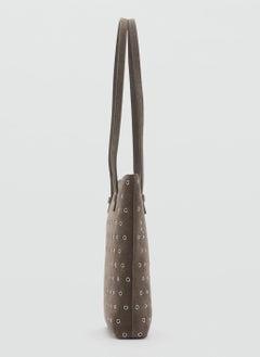 MANGO Die-Cut Leather Shopper Bag  - Image 3