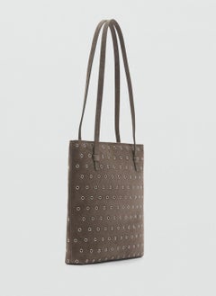 MANGO Die-Cut Leather Shopper Bag  - Image 2