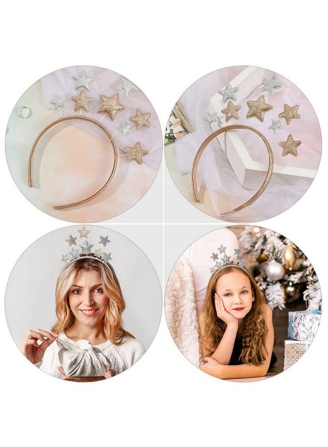 Beaupretty 2Pcs Glitter Star Headband Stars Hair Bands Head Bopper Elastic Hair Hoop For Women Girls Party Hair Decor Accessories - Image 4