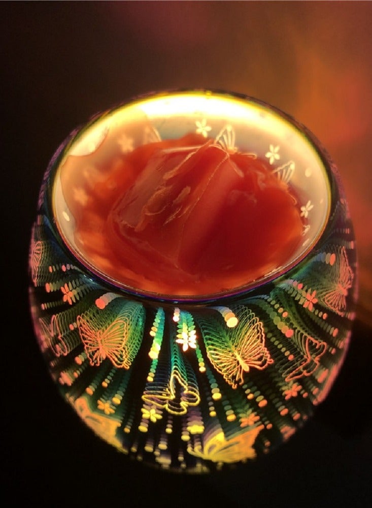 إضاءة عطرية قابلة للتوصيل، مصباح صهر الشمع بدون لهيب بتأثير الفراشة ثلاثي الأبعاد، ضوء ليلي بزخارف فراشة - Image 4