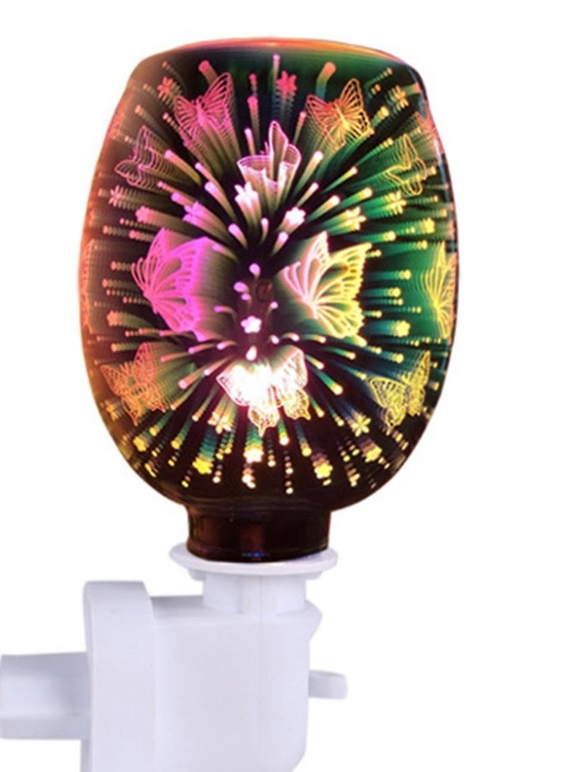 إضاءة عطرية قابلة للتوصيل، مصباح صهر الشمع بدون لهيب بتأثير الفراشة ثلاثي الأبعاد، ضوء ليلي بزخارف فراشة - Image 2