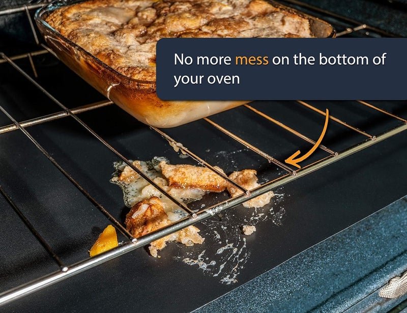 Linda's Essentials Oven Liners for Bottom of Oven - 3 Pack Large Heavy Duty Mats, 16.25”x23” Non-Stick Reusable Liner for Electric, Gas, Toaster Ovens, Grills - BPA & PFOA Free Oven Cleaning Kitchen Accessory (Black) - Image 2
