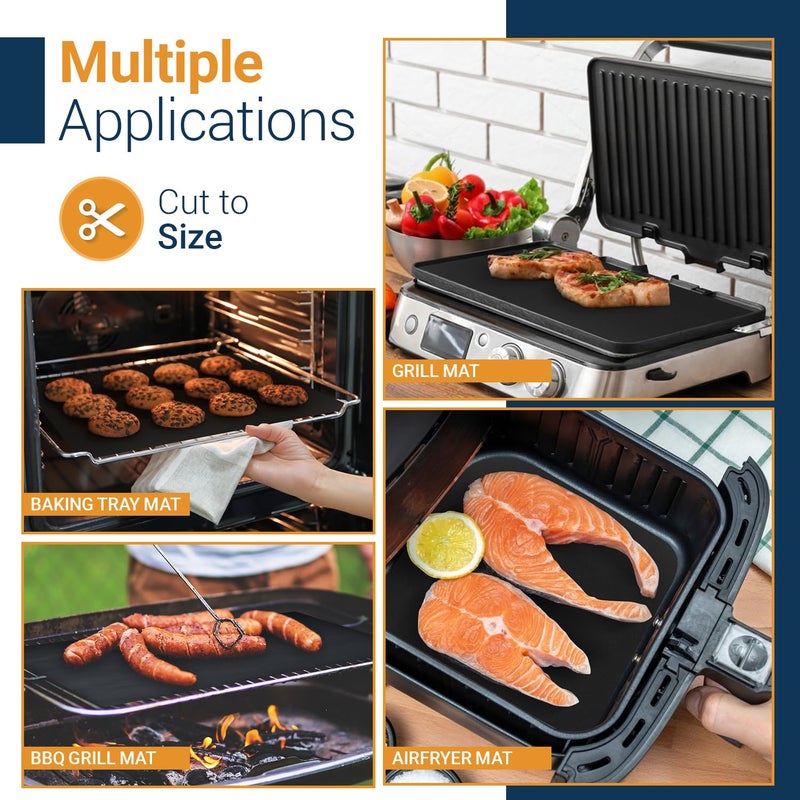 Linda's Essentials Oven Liners for Bottom of Oven - 3 Pack Large Heavy Duty Mats, 16.25”x23” Non-Stick Reusable Liner for Electric, Gas, Toaster Ovens, Grills - BPA & PFOA Free Oven Cleaning Kitchen Accessory (Black) - Image 5