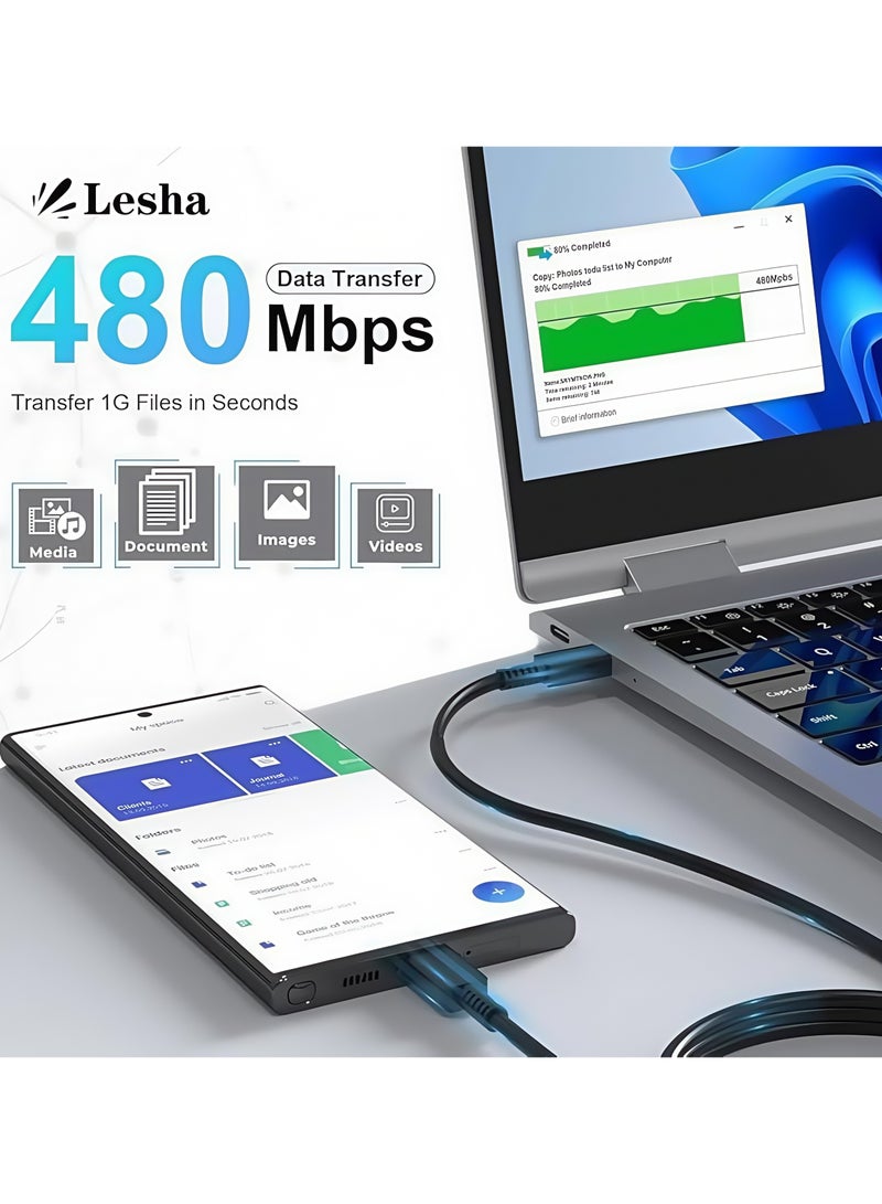 ليشا شاحن سريع 45 واط لأجهزة iPhone 16/15/14/14 Pro/14 Pro Max/14 Plus/13/12/SE2020/11/XR/XS Max/X/iPad و Samsung Galaxy وجميع الهواتف من النوع C رأس شاحن مع كابل شحن ومحول سفر وشحن فائق السرعة ومقبس بريطاني مع كابل USB من النوع C بطول 1.5 متر (أسود) - Image 5