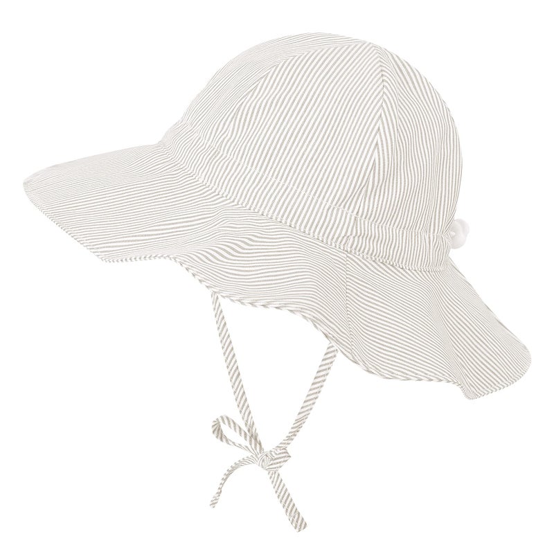 Zando Sun Hat Infant Wide Brim Beach Hat UPF 50+ Toddler Caps for Boys Girls Baby Bucket Hat Beige 0-6 Months - Image 2