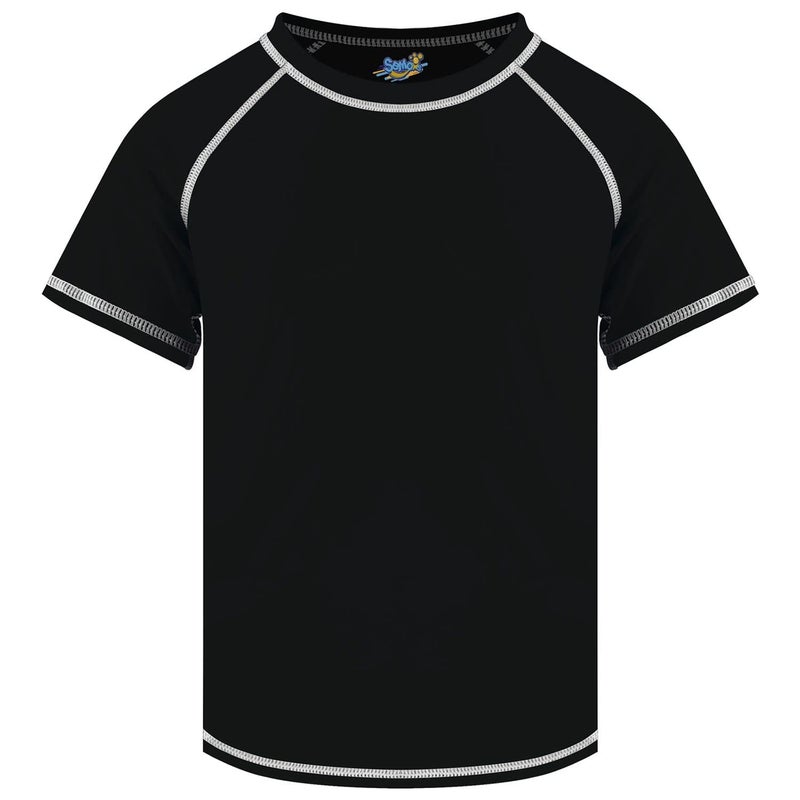 Semois Boys Rash Guard Short Sleeve, Black 12-14 Years UPF 50+ Sun Protection Rashguard Slim Fit Swim Shirt Fishing Surf Quick Dry Cool Beach Clothes for Toddler Youth Kids - Image 5