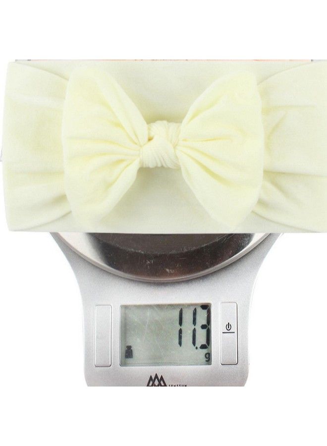 Syga Baby Girls Nylon Headbands Hairbands Hair Accessories Soft Comfortable Bow Headband Elastic Newborn Infant Toddlers Kids 0 6 Years Beige - Image 5