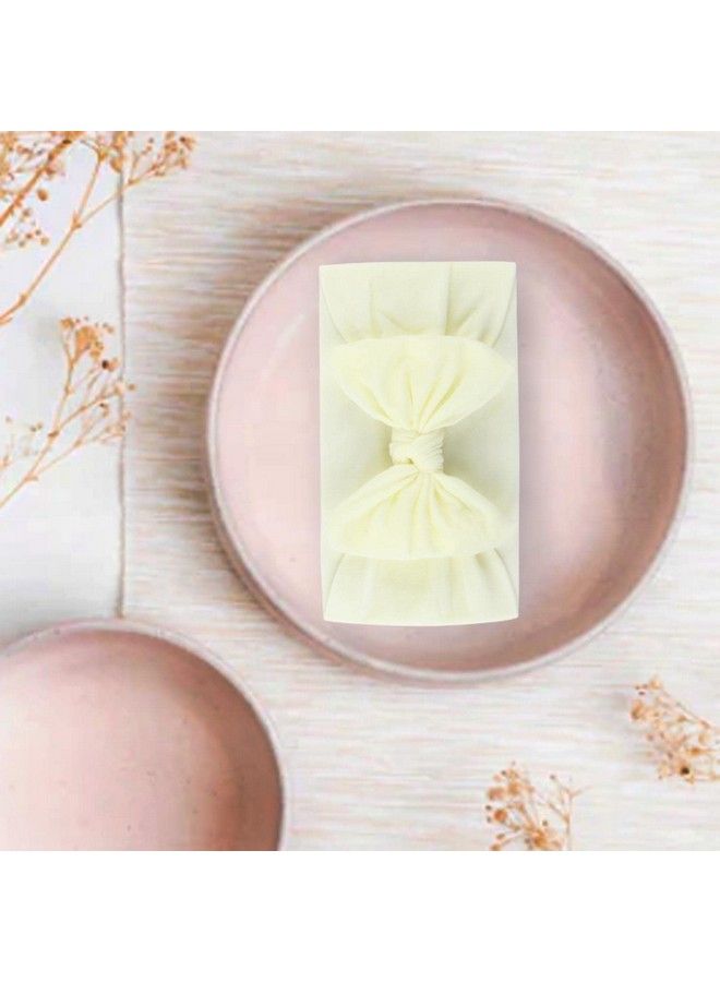Syga Baby Girls Nylon Headbands Hairbands Hair Accessories Soft Comfortable Bow Headband Elastic Newborn Infant Toddlers Kids 0 6 Years Beige - Image 3