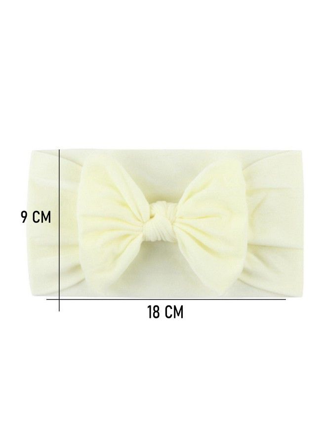 Syga Baby Girls Nylon Headbands Hairbands Hair Accessories Soft Comfortable Bow Headband Elastic Newborn Infant Toddlers Kids 0 6 Years Beige - Image 4