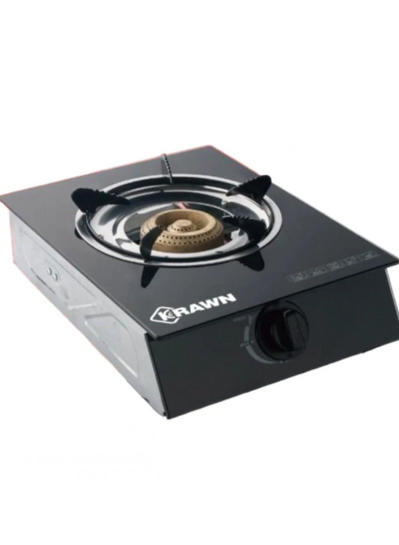 KRAWN SHINEBEST 2-Burner Gas Stove with Auto Ignition – Tempered Glass Top, Whirlwind Burners 1 4344 Black - Image 1