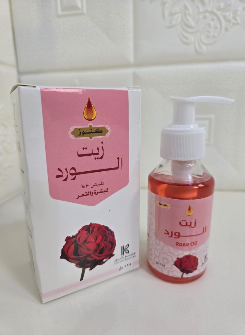 كنوز زيت الورد طبيعي 100%للبشرة والشعر - Image 1