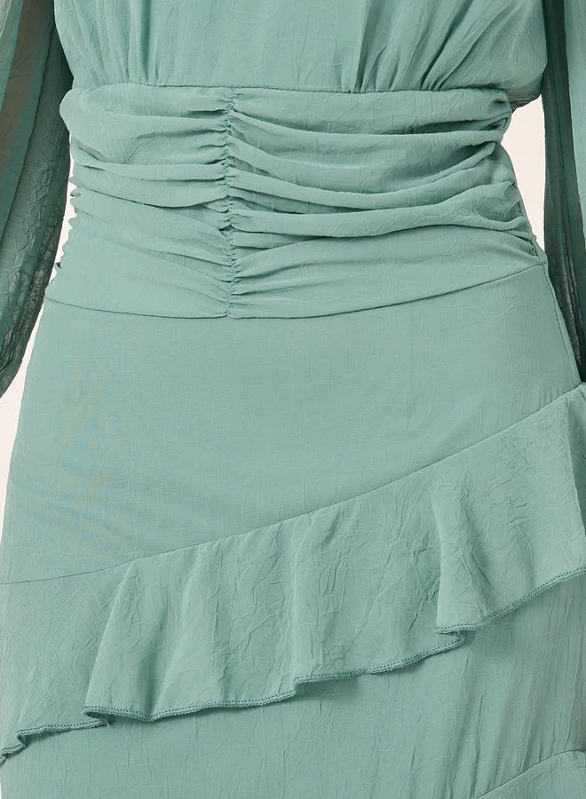 Styli Ruffled Chiffon Dress