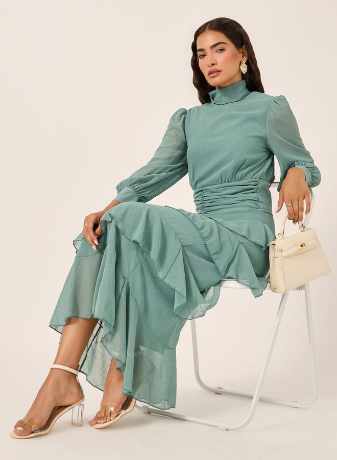 ستايلي فستان شيفون مكشكش - Image 1