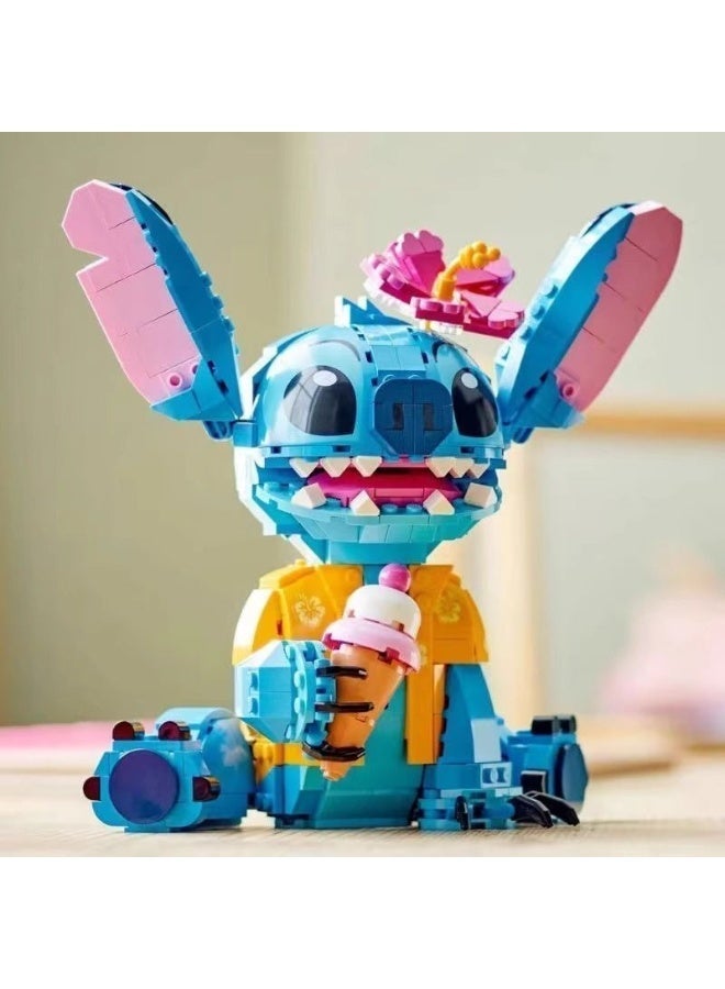 Halamodo 744Pcs Stitch Building Block Kit, Stitch Building Set Boy Girl Puzzle Assembly Educational Toy, Movable Ears Design, Birthday Gift for Girls Boys, 18.5x19 cm - Image 2
