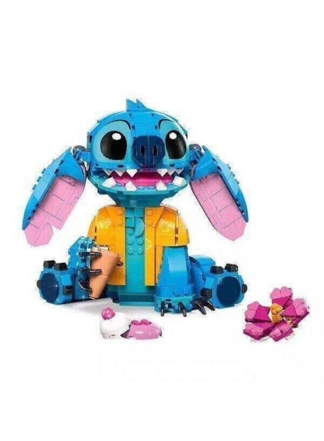 Halamodo 744Pcs Stitch Building Block Kit, Stitch Building Set Boy Girl Puzzle Assembly Educational Toy, Movable Ears Design, Birthday Gift for Girls Boys, 18.5x19 cm - Image 1