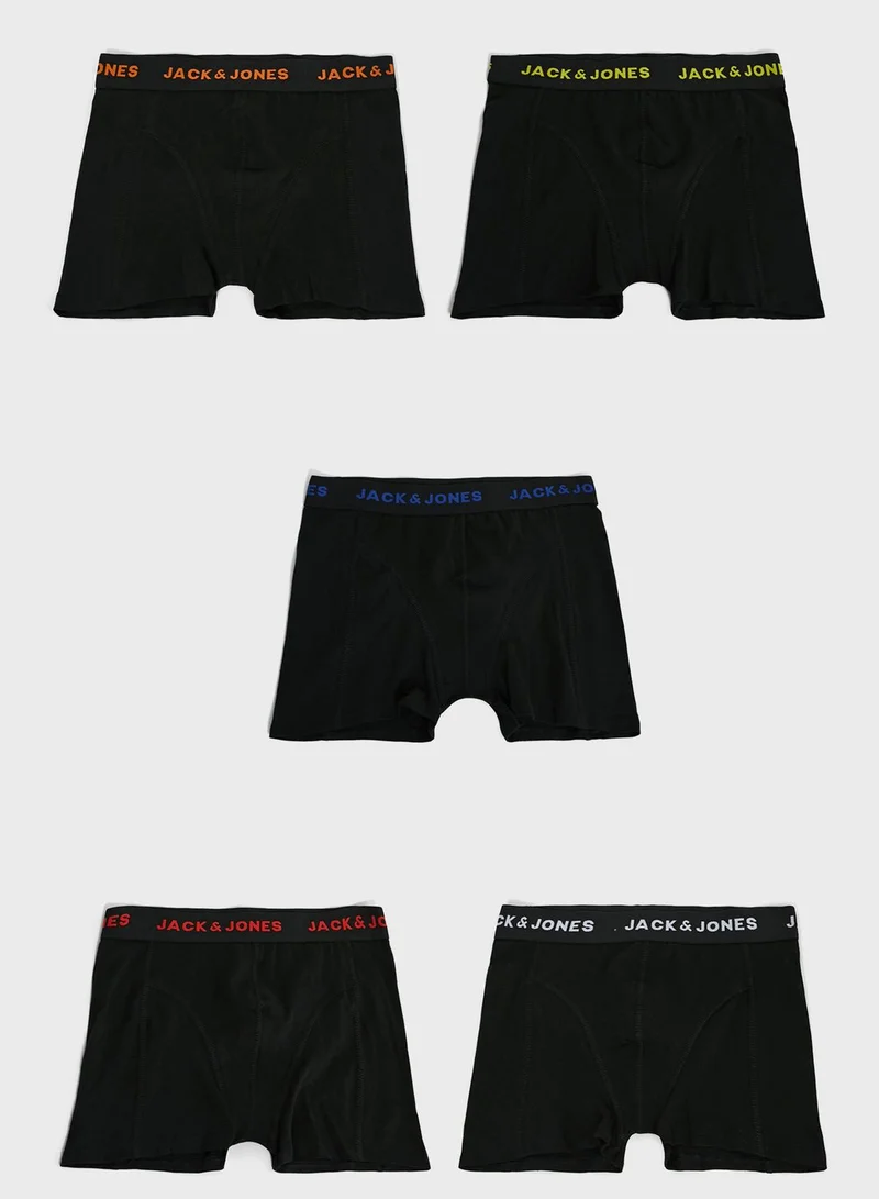 Jack & Jones Junior Youth 5 Pack Assorted Boxers