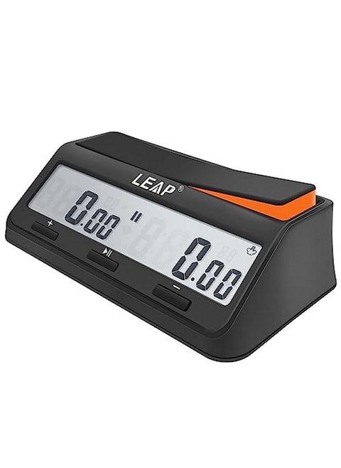 Chess Clock Digital Chess Timer Advanced For Board Game And Chess Timer With Bonus & Delay Count Down Up Alarm Black/Orange