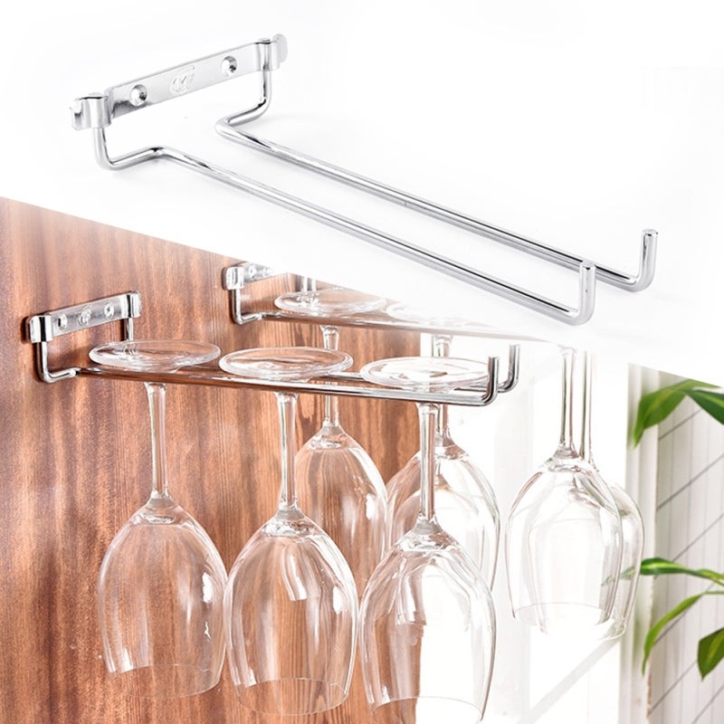 Wall Mounted Wine Glass Rack: 1 Pack Iron Stemware Holder - Space Saving Easy To Install Barware Organizer for Home Kitchen, Home Bar, Living Room - Image 4
