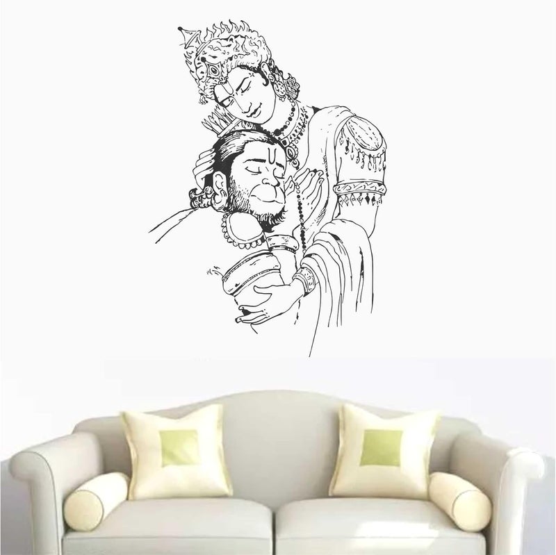 Wall Attraction Ram and Hanuman Wall Stickers Murals Size 43x58cm MD34_S - Image 1