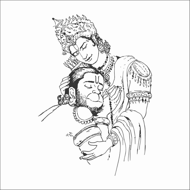 Wall Attraction Ram and Hanuman Wall Stickers Murals Size 43x58cm MD34_S - Image 3