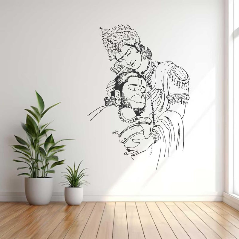 Wall Attraction Ram and Hanuman Wall Stickers Murals Size 43x58cm MD34_S - Image 2