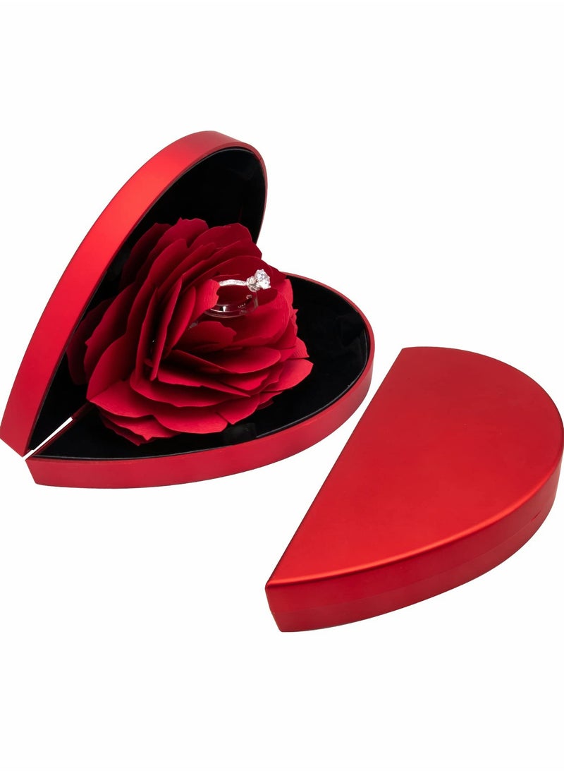 Generic - Engagement Rose Ring Box for Women, Jewelry Storage Holder for Proposal and Wedding Gifts, Perfect Surprise Gift Case - Image 1