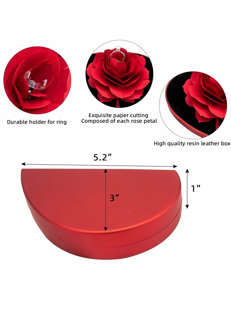 Generic - Engagement Rose Ring Box for Women, Jewelry Storage Holder for Proposal and Wedding Gifts, Perfect Surprise Gift Case - Image 1