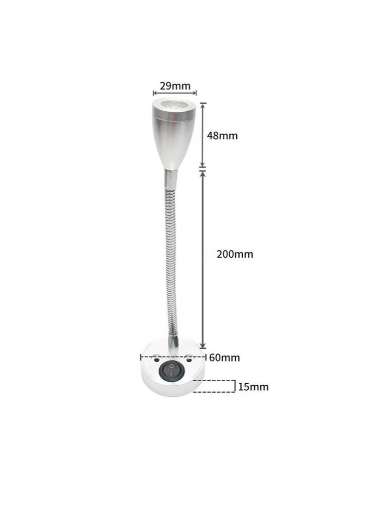 ارواق مصباح قراءة Gooseneck RV، مصباح حائط محمول بجانب السرير مع مفتاح، مصباح كتاب داخلي بجانب السرير USB مثبت على الحائط، ضوء قراءة LED متين للقوارب واليخوت والقافلة والمنزل المتنقل، (أسود 4000 ك) - Image 2
