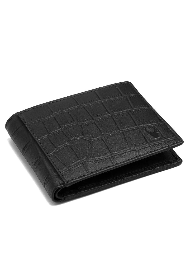 WildHorn Wildhorn India Black Croco Leather Men's Wallet - Image 1