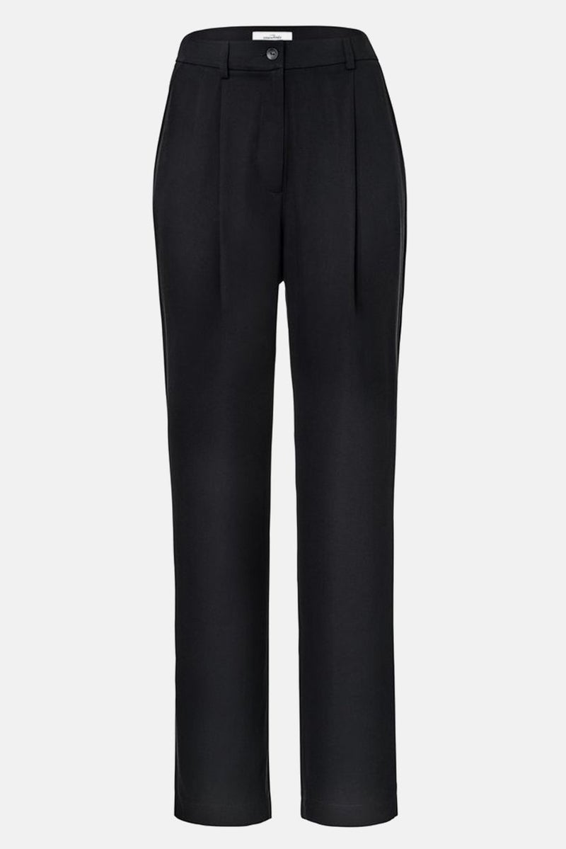 Tchibo سروال نسائي بقصة عادية مع طيات، أسود - Image 2