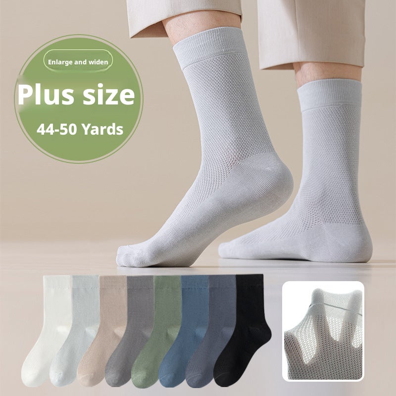 Men's Cotton Mesh Mid-Calf Socks Breathable Moisture-Wicking - Image 1
