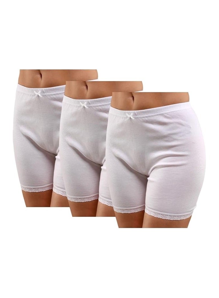 Everyone (PACK OF 3)Girls White Brief cotton underwear boxer brief soft combed cotton shorts for kids girl(11-12 years) - Image 1