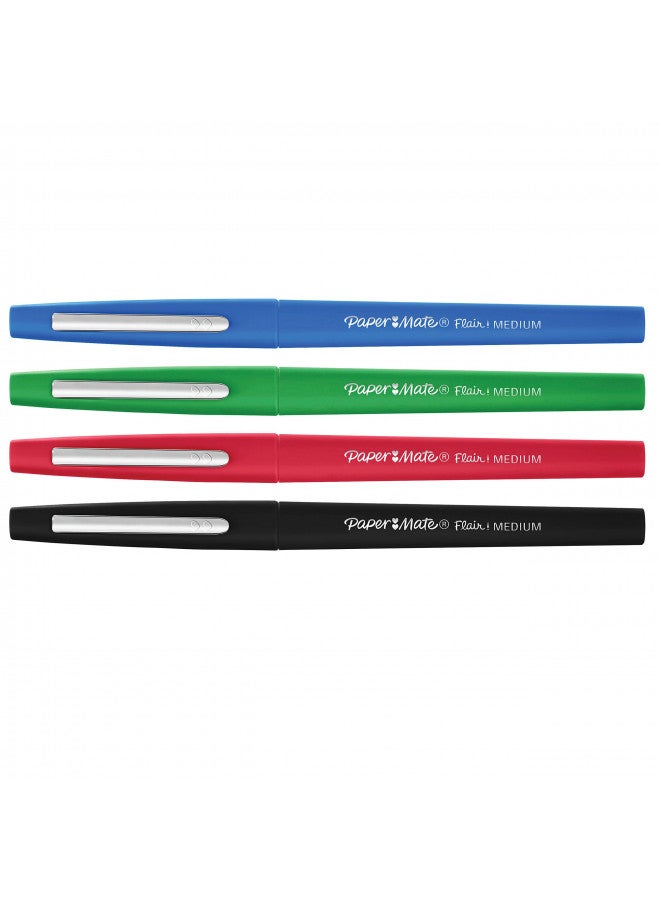 Paper Mate Flair Felt Tip Pens, Medium Point (0.7mm), Business Colors, 4 Count - Image 3