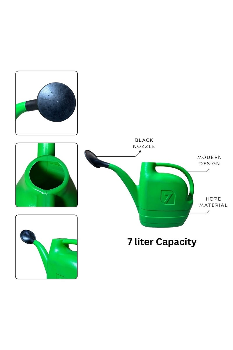 إس إن إتش رشاش مياه، دش حديقة، رشاش عشب | 7 لتر | رشاش بلاستيكي عالي الجودة للحدائق لري النباتات، دش مياه الحديقة، الري، الأسمدة ورذاذ المبيدات الحشرية | يأتي مع فوهة دش | متوفر باللون الأخضر. - Image 2