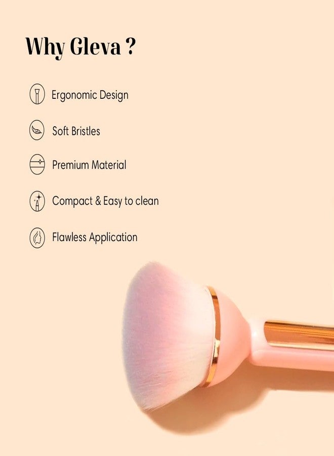 Gleva Multipurpose Professional Powder & Blush Cheek Brush, Travel Cosmetic Brush Perfect for Cheek Forehead Jawline Nose Blending Flawless Highlighter Brush For Women's & Girls (Pink) - Image 3
