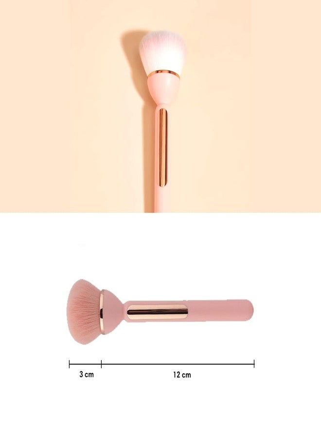 Gleva Multipurpose Professional Powder & Blush Cheek Brush, Travel Cosmetic Brush Perfect for Cheek Forehead Jawline Nose Blending Flawless Highlighter Brush For Women's & Girls (Pink) - Image 5